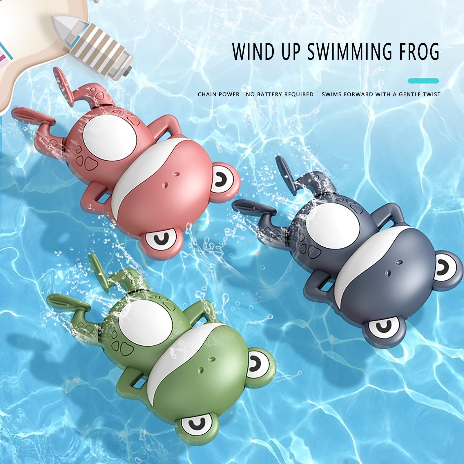 Frog Clockwork Bathing Toys