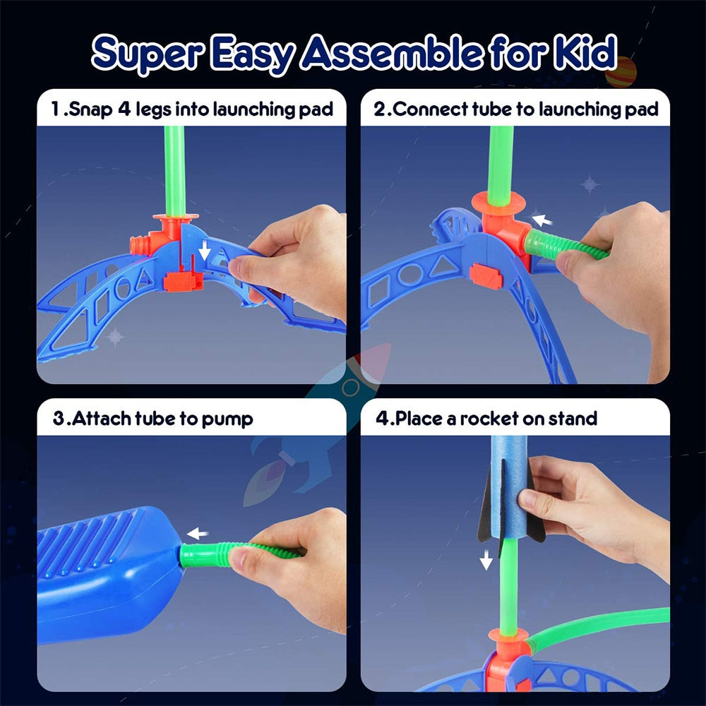 Kid Air Rocket Foot Pump Launcher