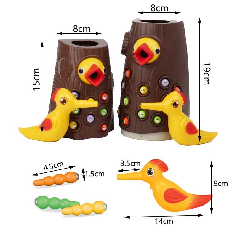 Magnetic Woodpecker Feed Game Toys