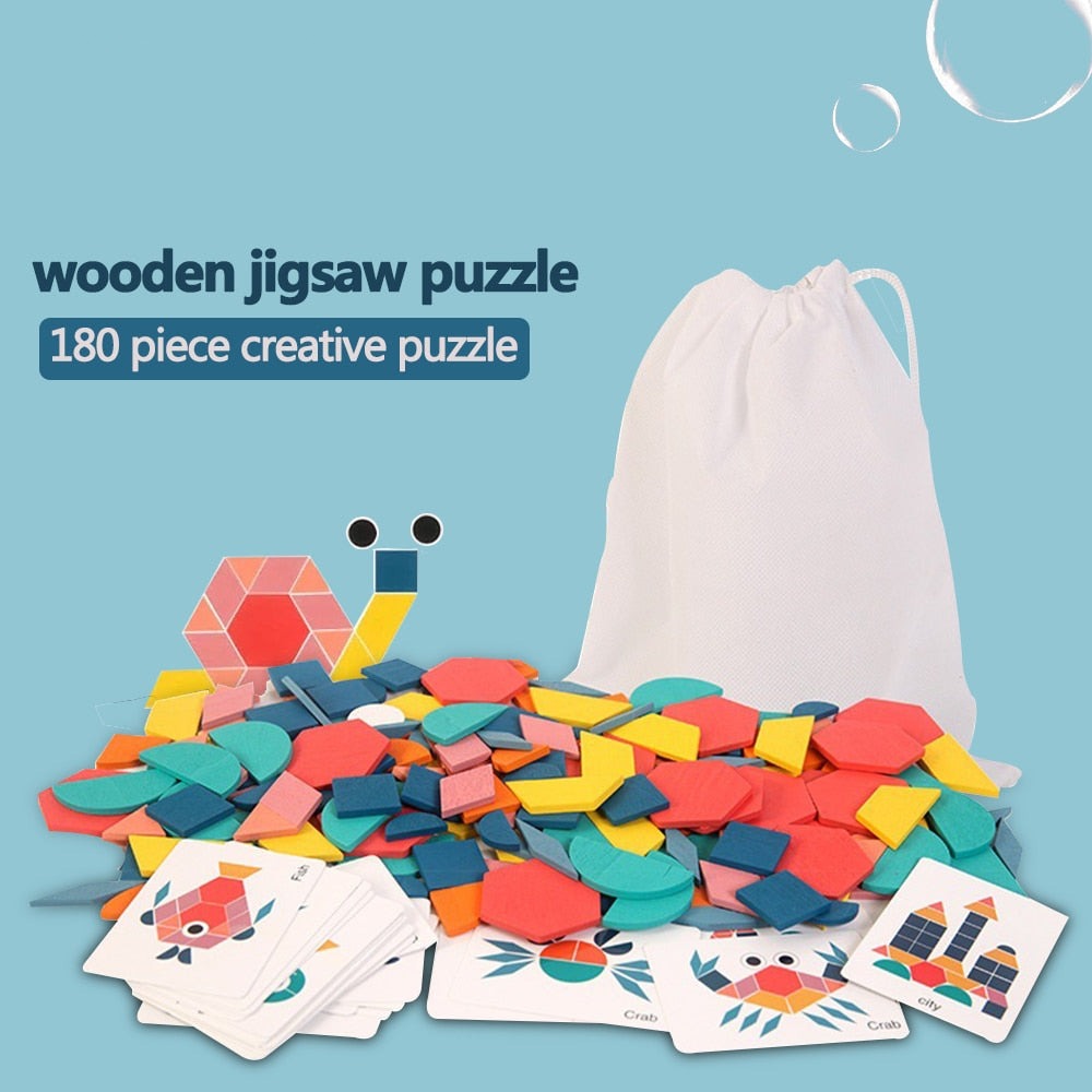 Kids Wood Jigsaw Puzzle Set